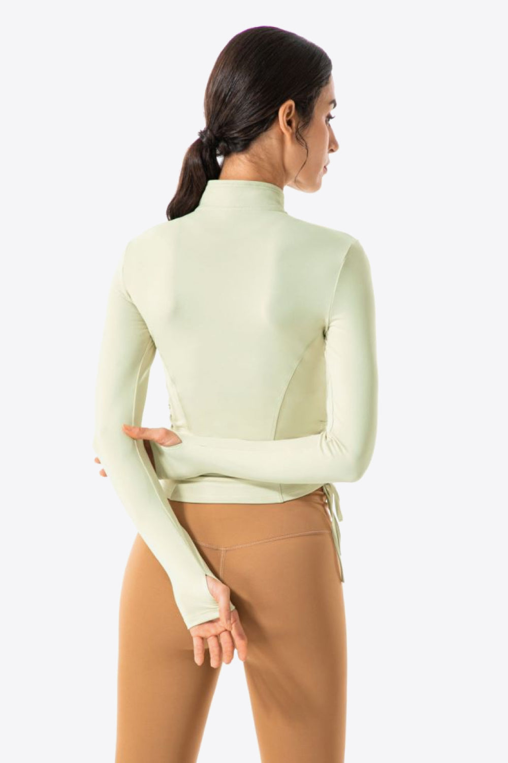 Side Drawstring Zip-Up Sports Jacket - Lamoille Yoga