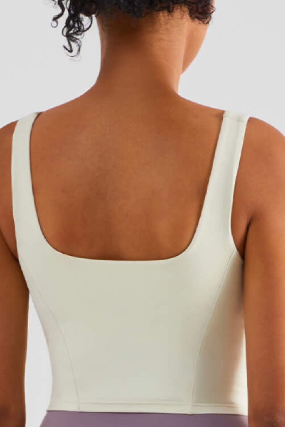 Square Neck Cropped Sports Tank - Lamoille Yoga