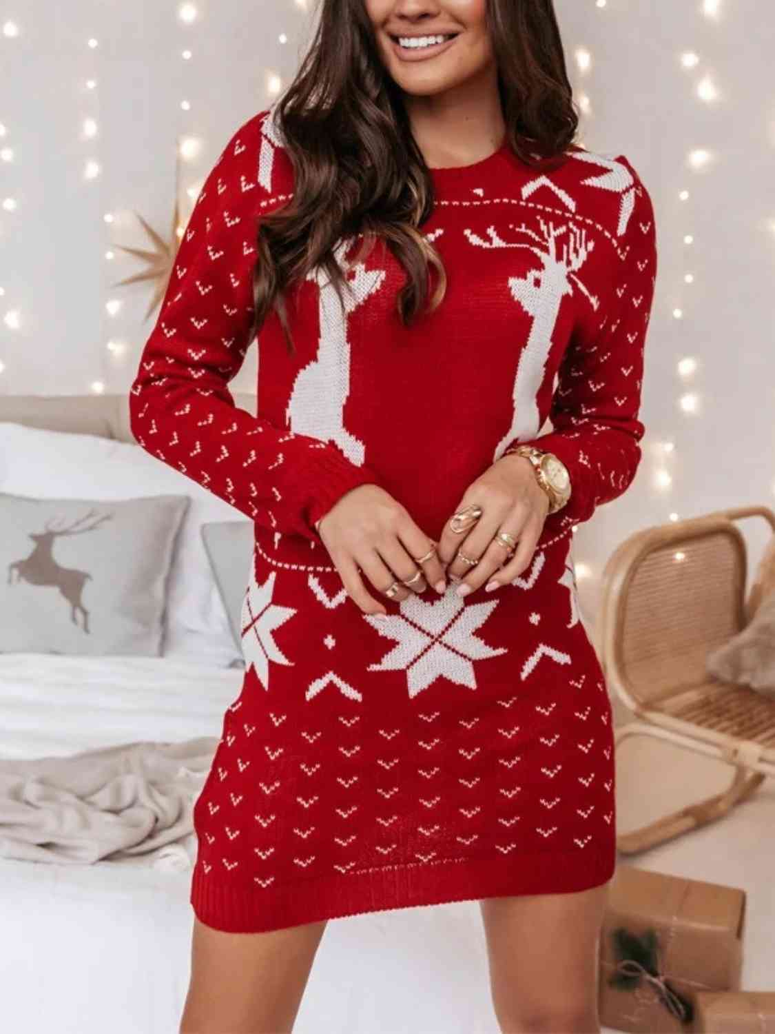 REINDEER sweater dress