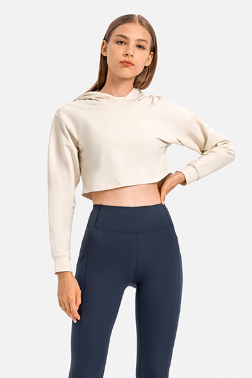 Long Sleeve Cropped Sports Hoodie - Lamoille Yoga