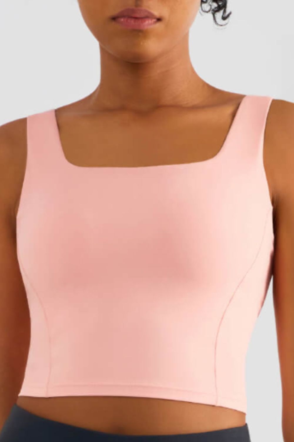 Square Neck Cropped Sports Tank - Lamoille Yoga