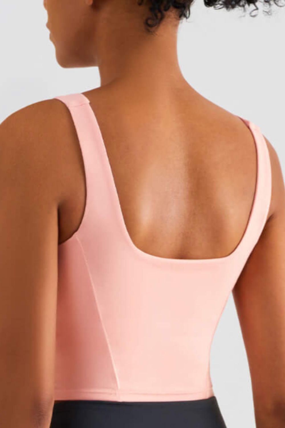 Square Neck Cropped Sports Tank - Lamoille Yoga