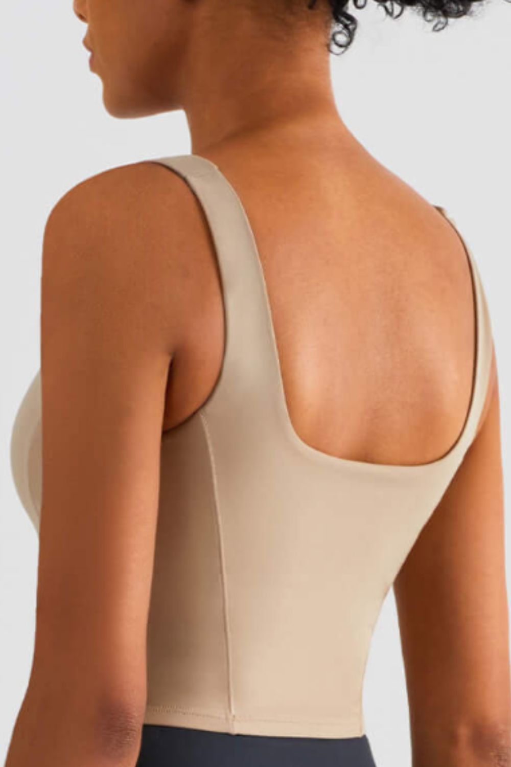 Square Neck Cropped Sports Tank - Lamoille Yoga