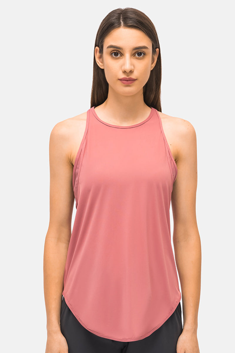 Cut Out Back Sports Tank Top - Lamoille Yoga