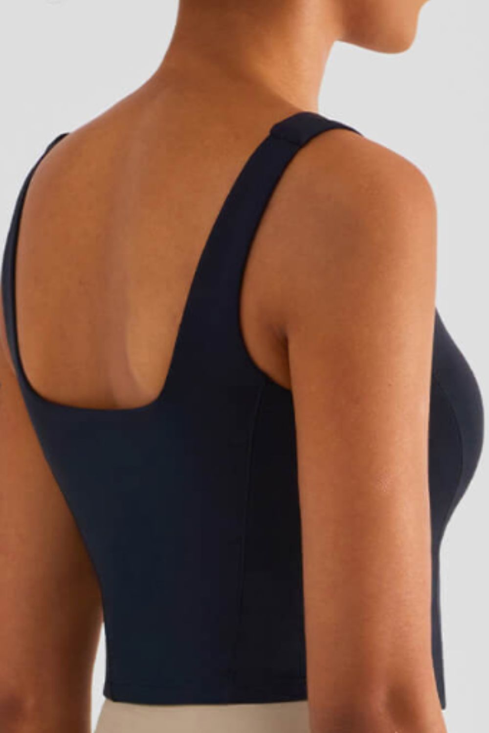 Square Neck Cropped Sports Tank - Lamoille Yoga