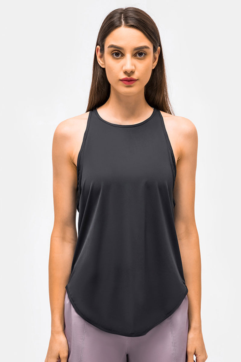 Cut Out Back Sports Tank Top - Lamoille Yoga