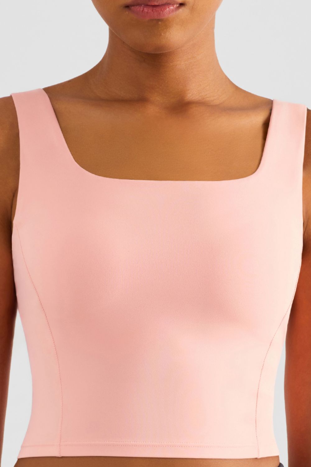 Square Neck Cropped Sports Tank - Lamoille Yoga