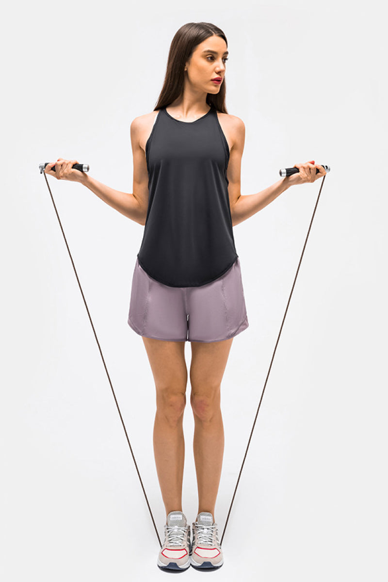 Cut Out Back Sports Tank Top - Lamoille Yoga