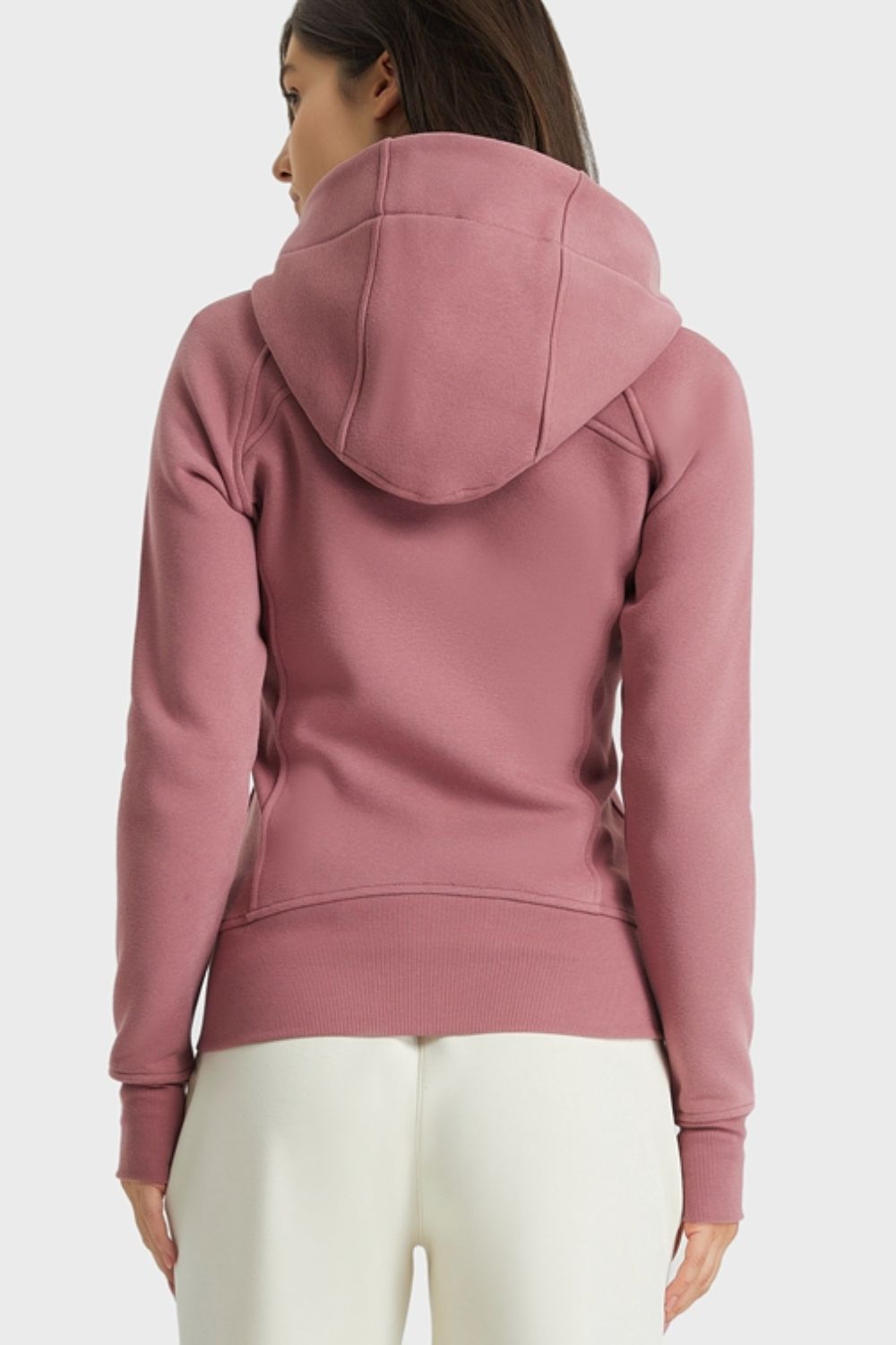 Zip Up Seam Detail Hooded Sports Jacket - Lamoille Yoga