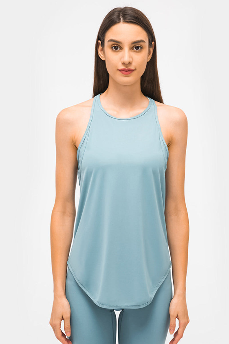 Cut Out Back Sports Tank Top - Lamoille Yoga