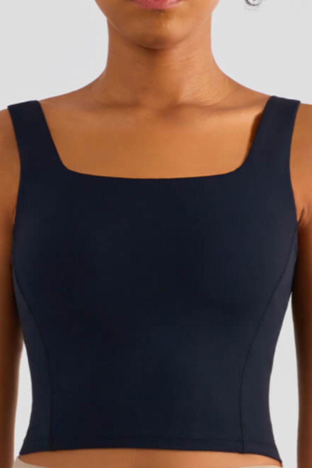 Square Neck Cropped Sports Tank - Lamoille Yoga