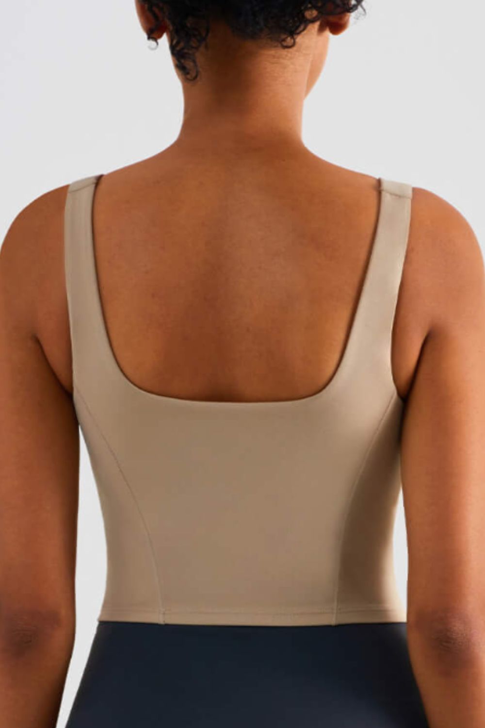 Square Neck Cropped Sports Tank - Lamoille Yoga