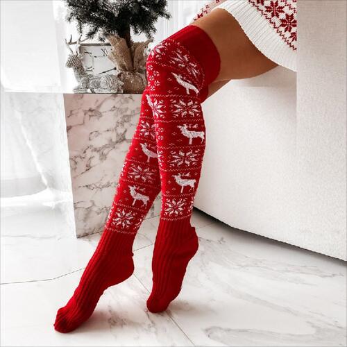 COZY CHRISTMAS over-the-knee socks