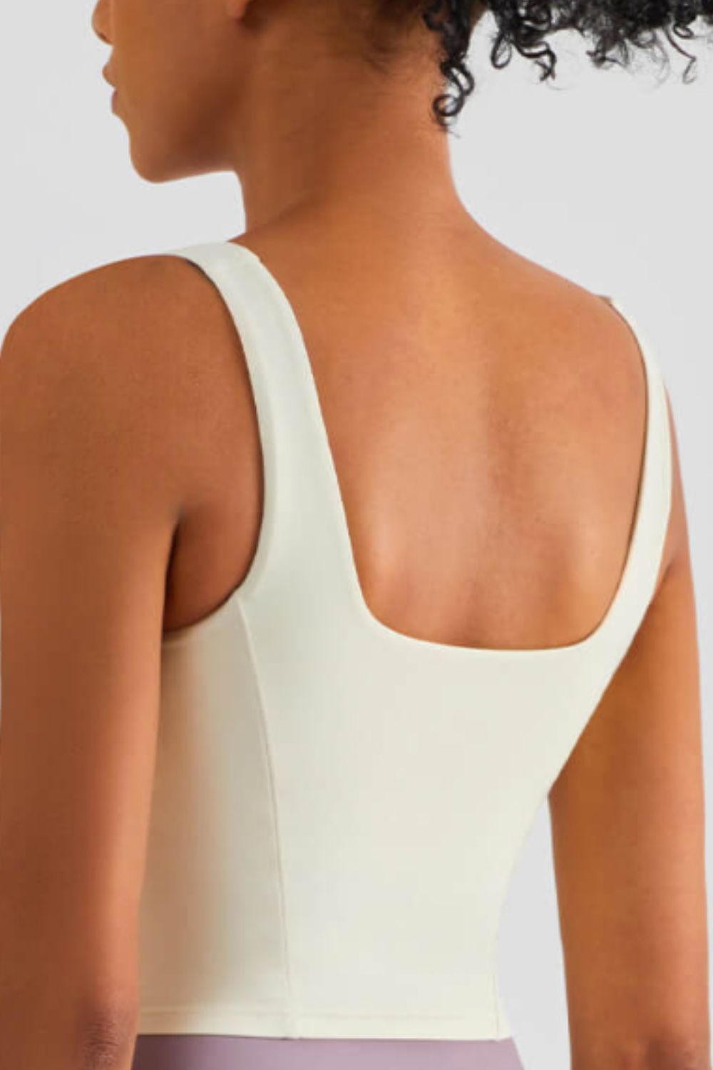 Square Neck Cropped Sports Tank - Lamoille Yoga