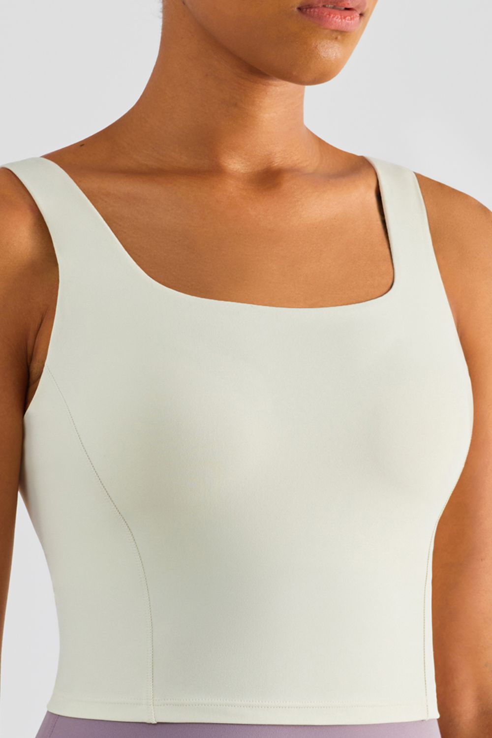 Square Neck Cropped Sports Tank - Lamoille Yoga