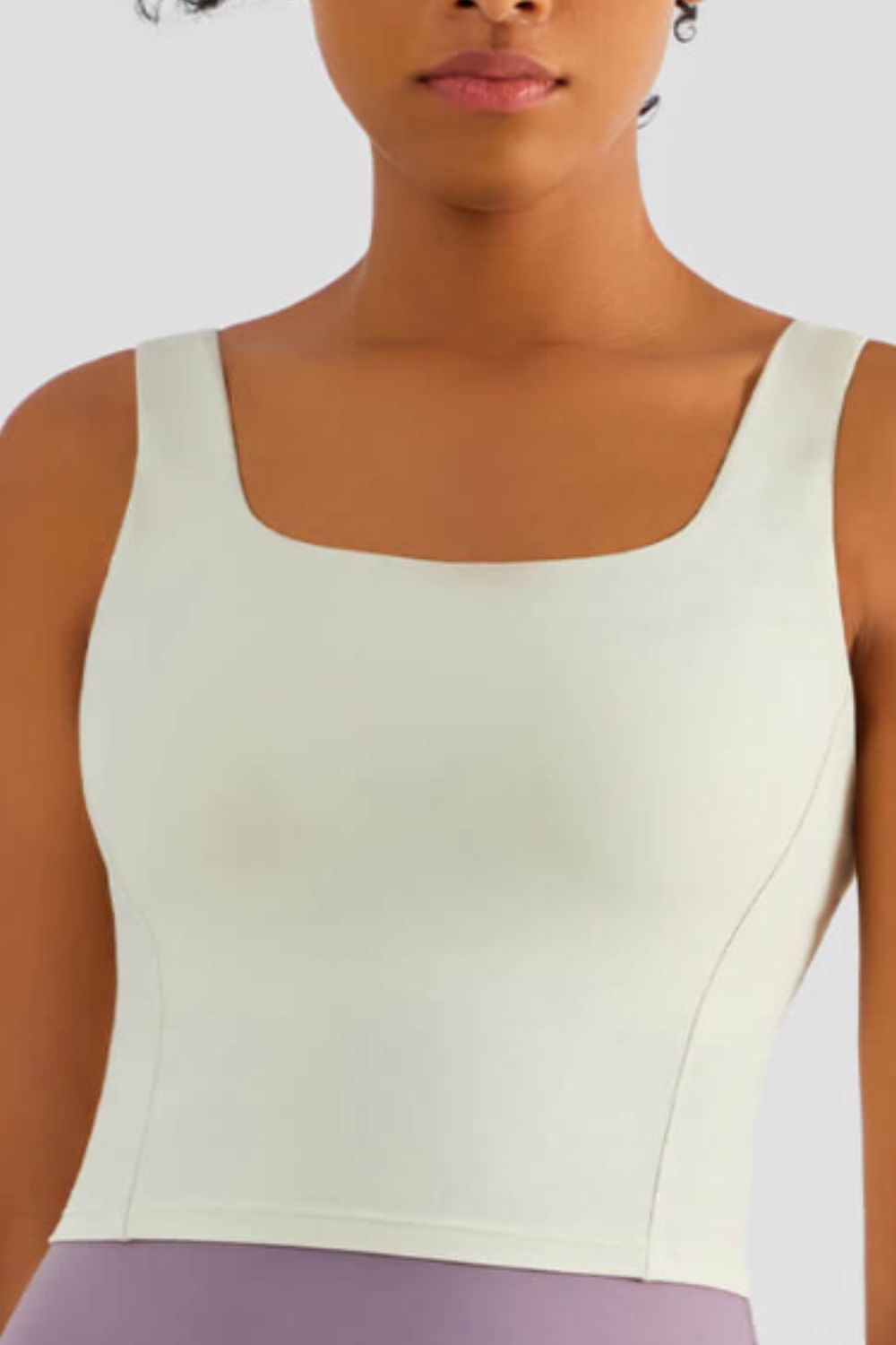 Square Neck Cropped Sports Tank - Lamoille Yoga