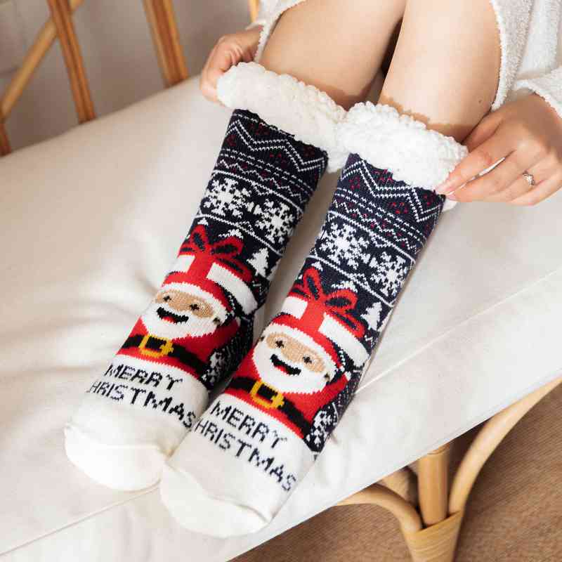 COZY CHRISTMAS contrast socks