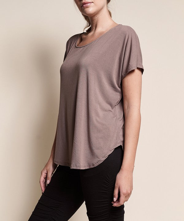 BAMBOO dolman short sleeve top