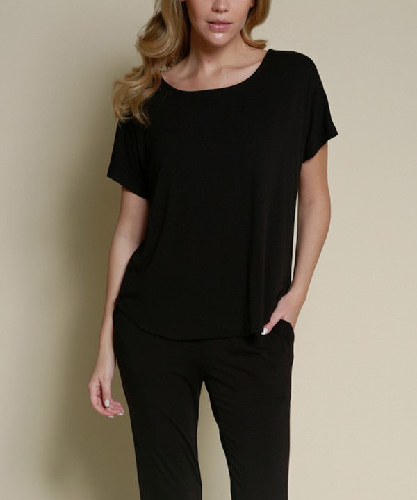 BAMBOO dolman short sleeve top