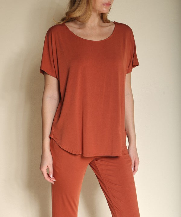 BAMBOO dolman short sleeve top