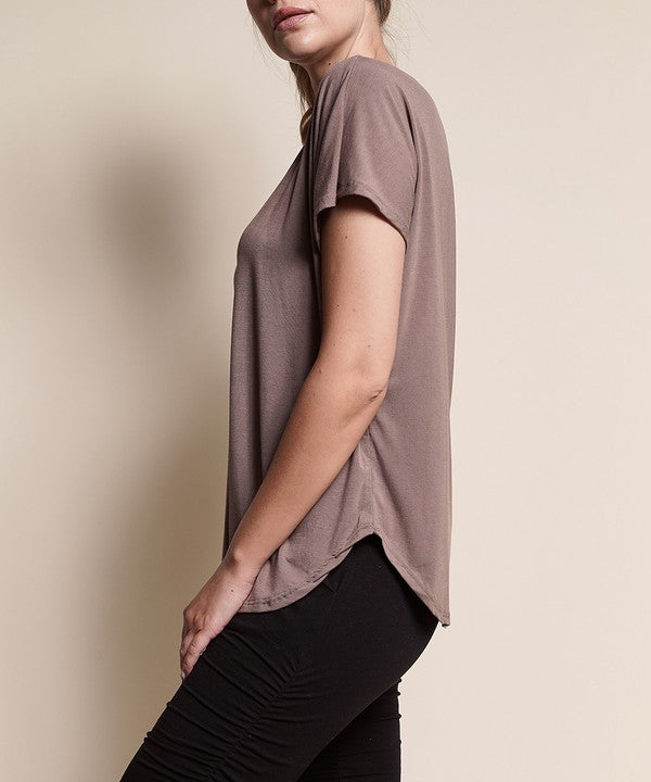 BAMBOO dolman short sleeve top