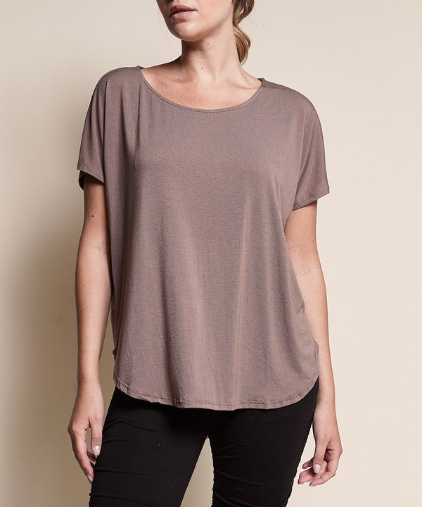 BAMBOO dolman short sleeve top