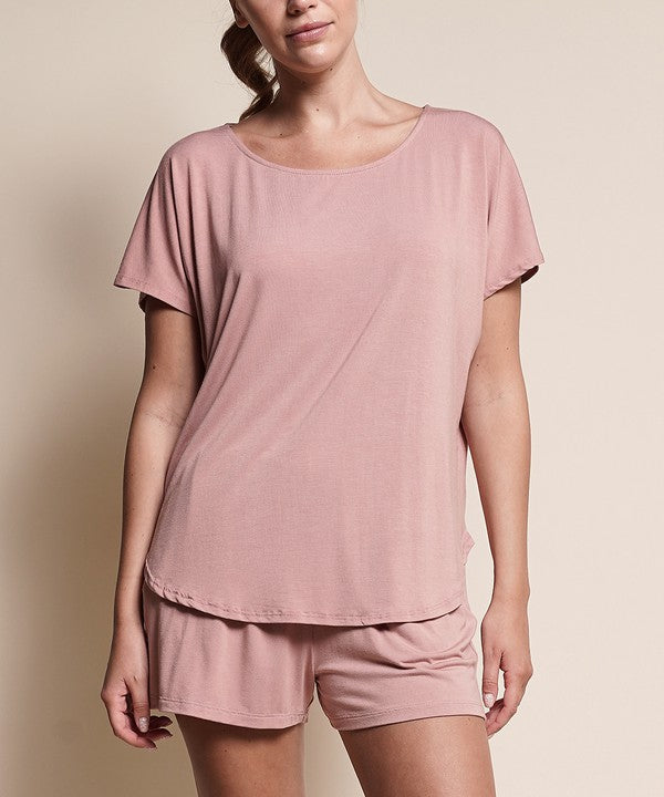 BAMBOO dolman short sleeve top