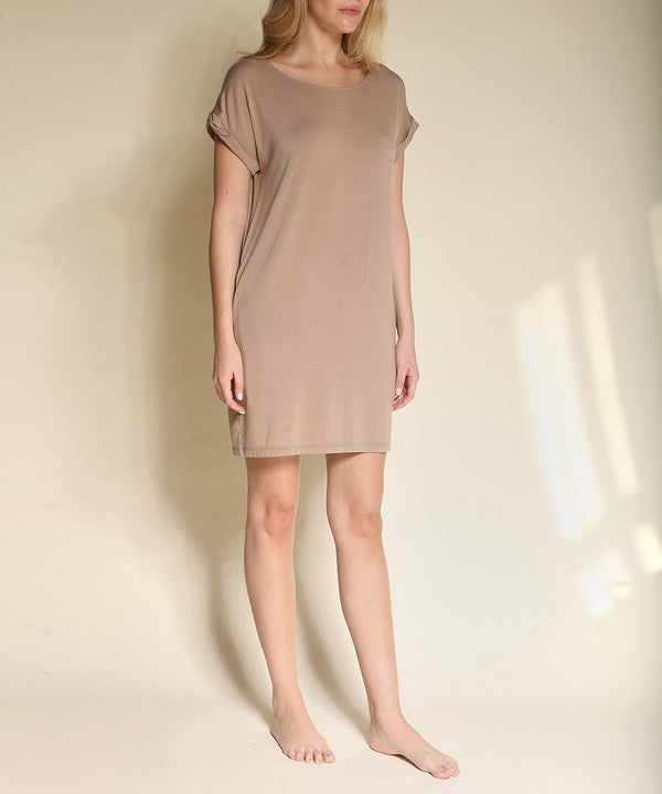 BAMBOO crop dress with pockets