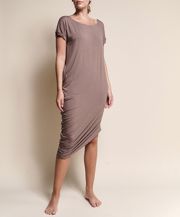 BAMBOO asymmetric dolman dress