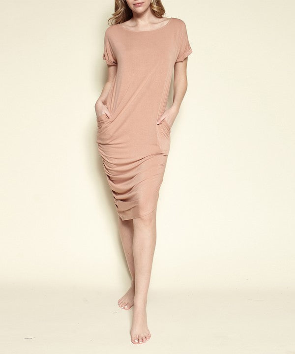 BAMBOO asymmetric dolman dress