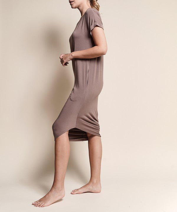 BAMBOO asymmetric dolman dress