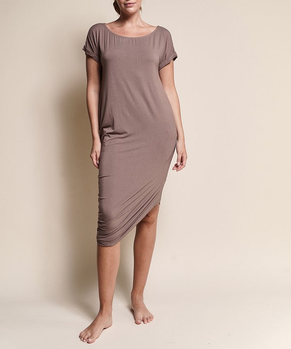 BAMBOO asymmetric dolman dress