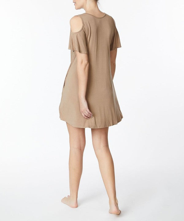 BAMBOO cold shoulder dress