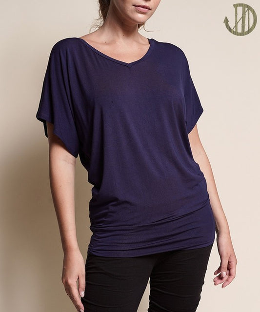 BAMBOO side ruched tunic top