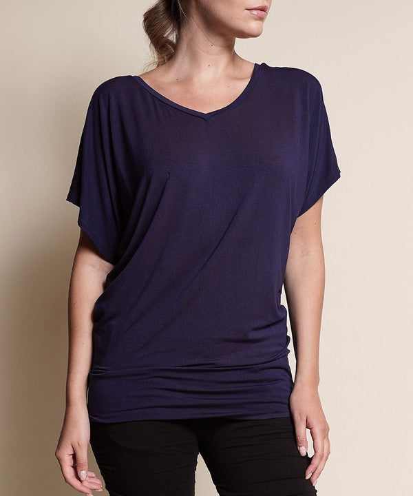 BAMBOO side ruched tunic top