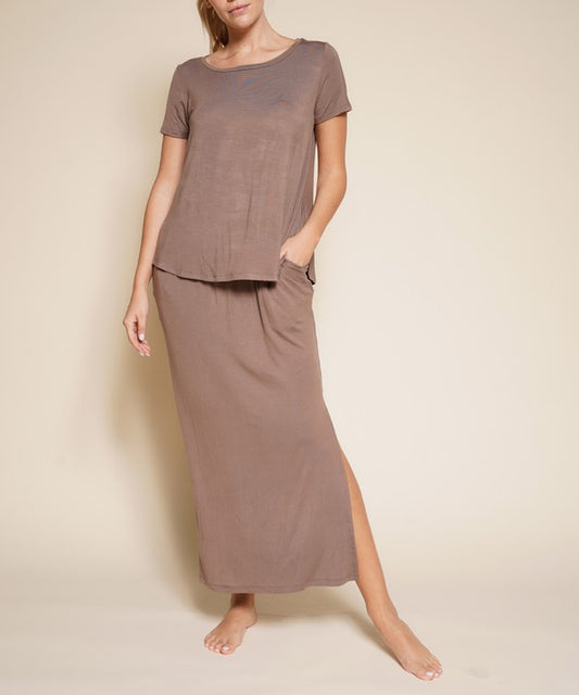 BAMBOO classic maxi skirt with pockets