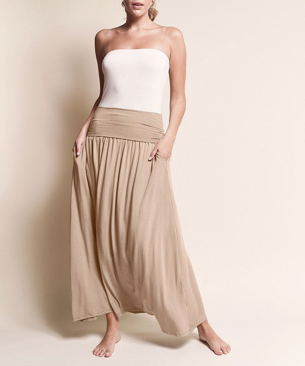 BAMBOO banded maxi skirt