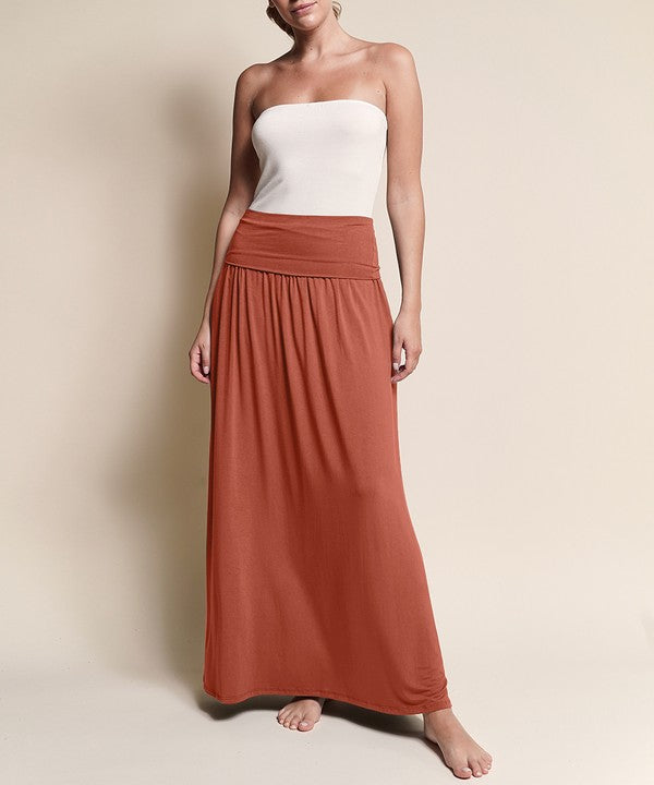 BAMBOO banded maxi skirt