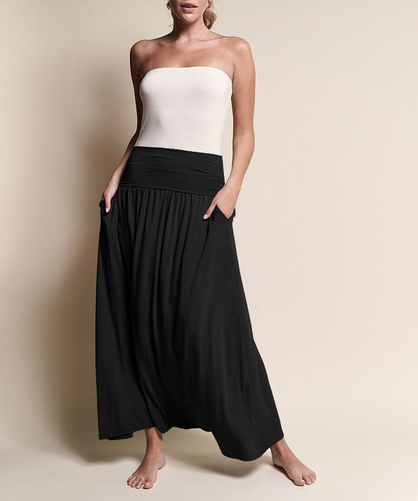 BAMBOO banded maxi skirt