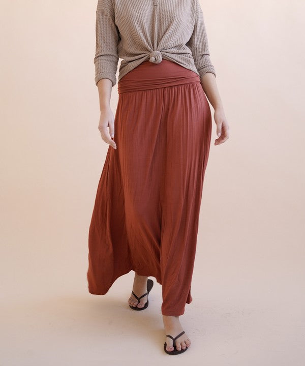 BAMBOO banded maxi skirt