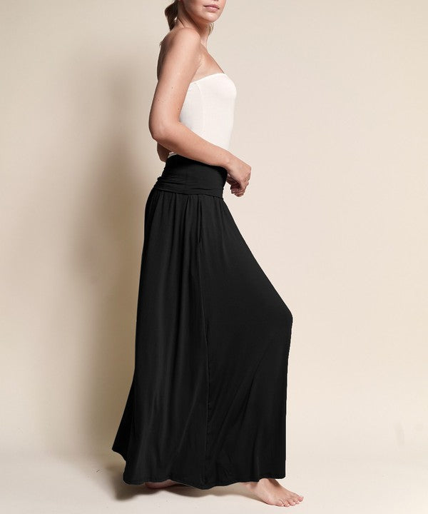 BAMBOO banded maxi skirt