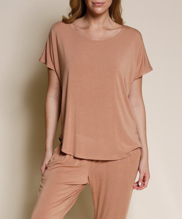 BAMBOO dolman short sleeve top