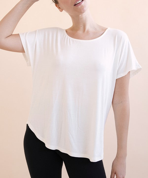 BAMBOO dolman short sleeve top