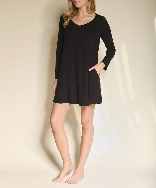 BAMBOO casual v neck dress