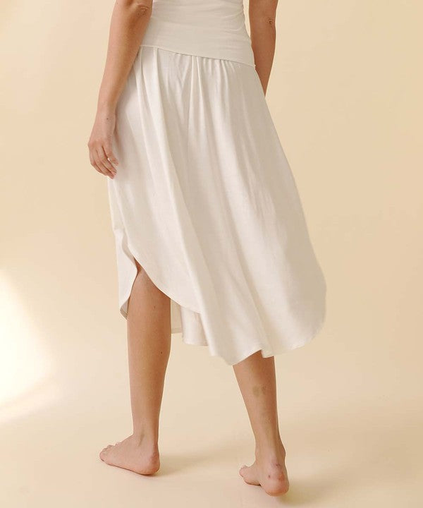 BAMBOO smocked waist maxi skirt