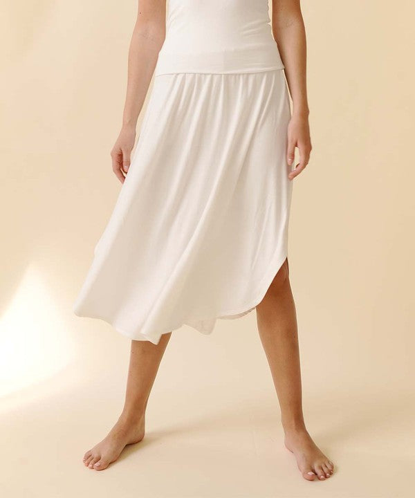 BAMBOO smocked waist maxi skirt