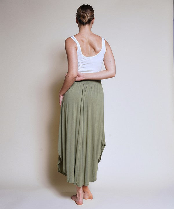 BAMBOO smocked waist maxi skirt