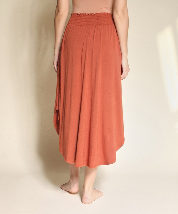 BAMBOO smocked waist maxi skirt