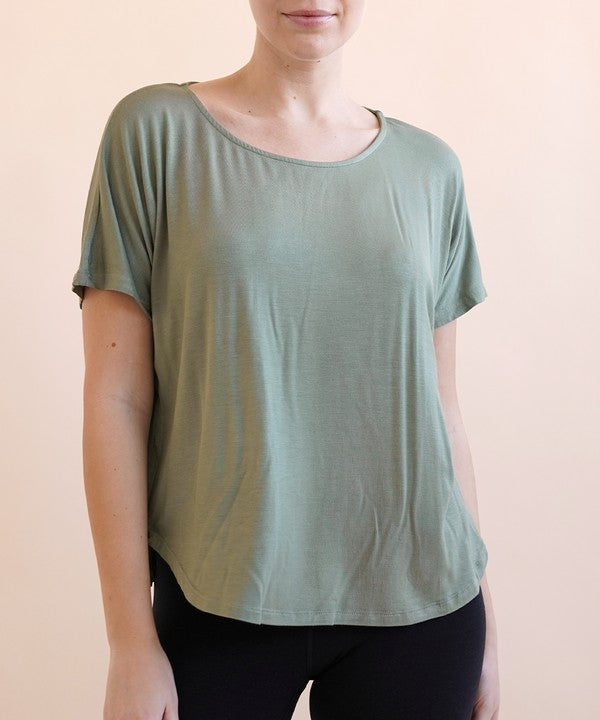 BAMBOO dolman short sleeve top