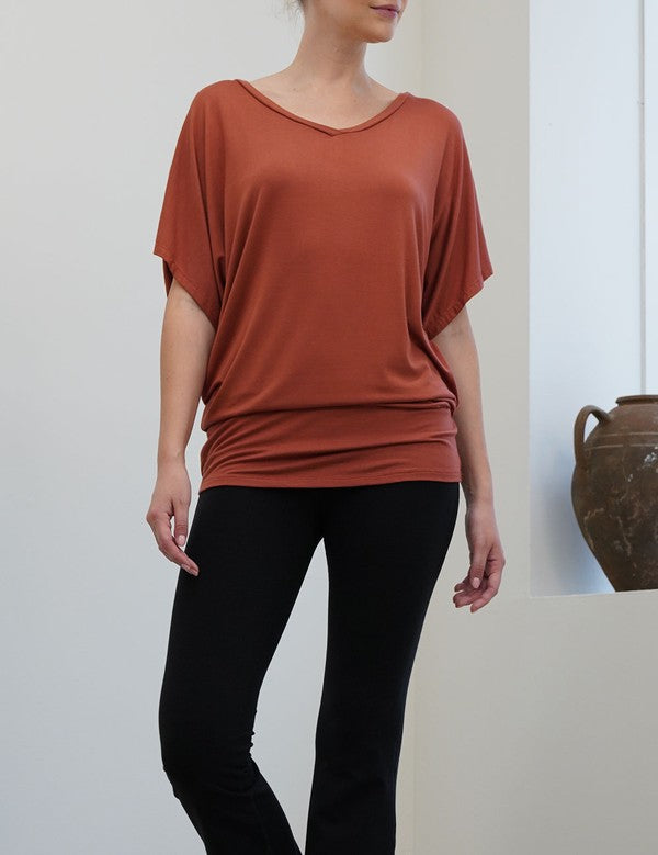 BAMBOO side ruched tunic top